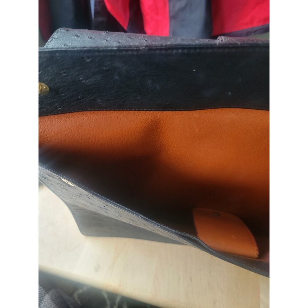 Vintage Madler Ostrich Black Leather Full Size Briefcase - Picture 8 of 16